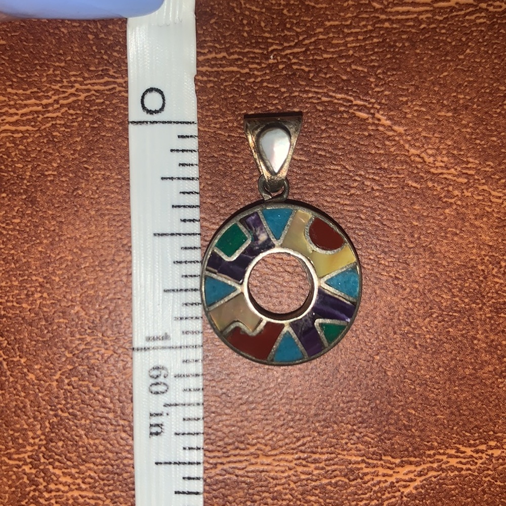 Peruvian Sterling Silver Multicolored Mother Of P… - image 4